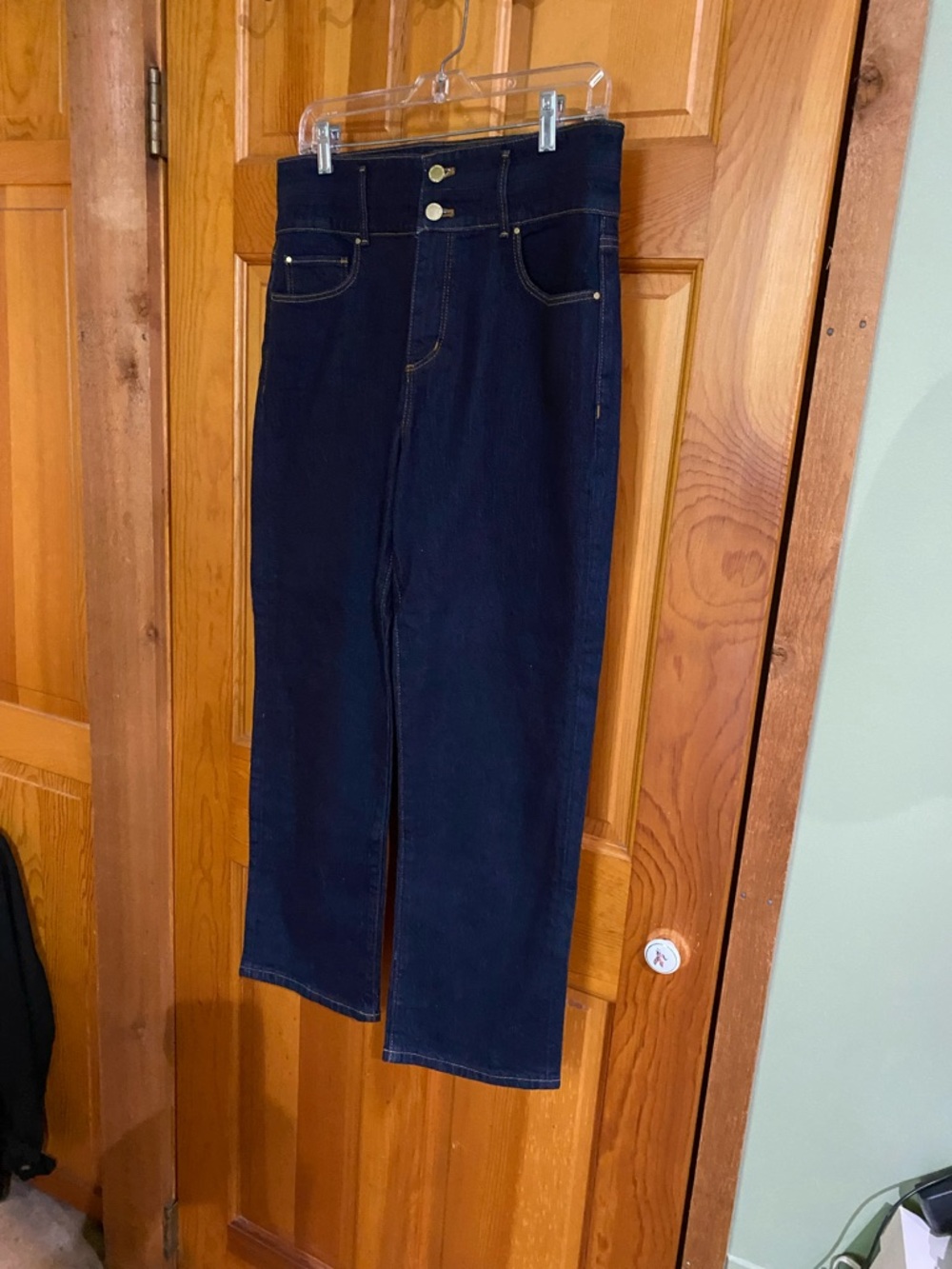 Ann Taylor Dark Indigo Double-Button Waist Jeans